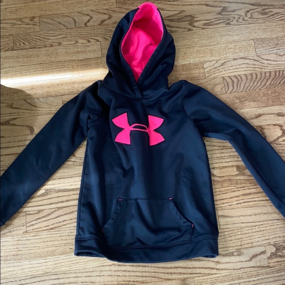 black and pink under armor hoodie